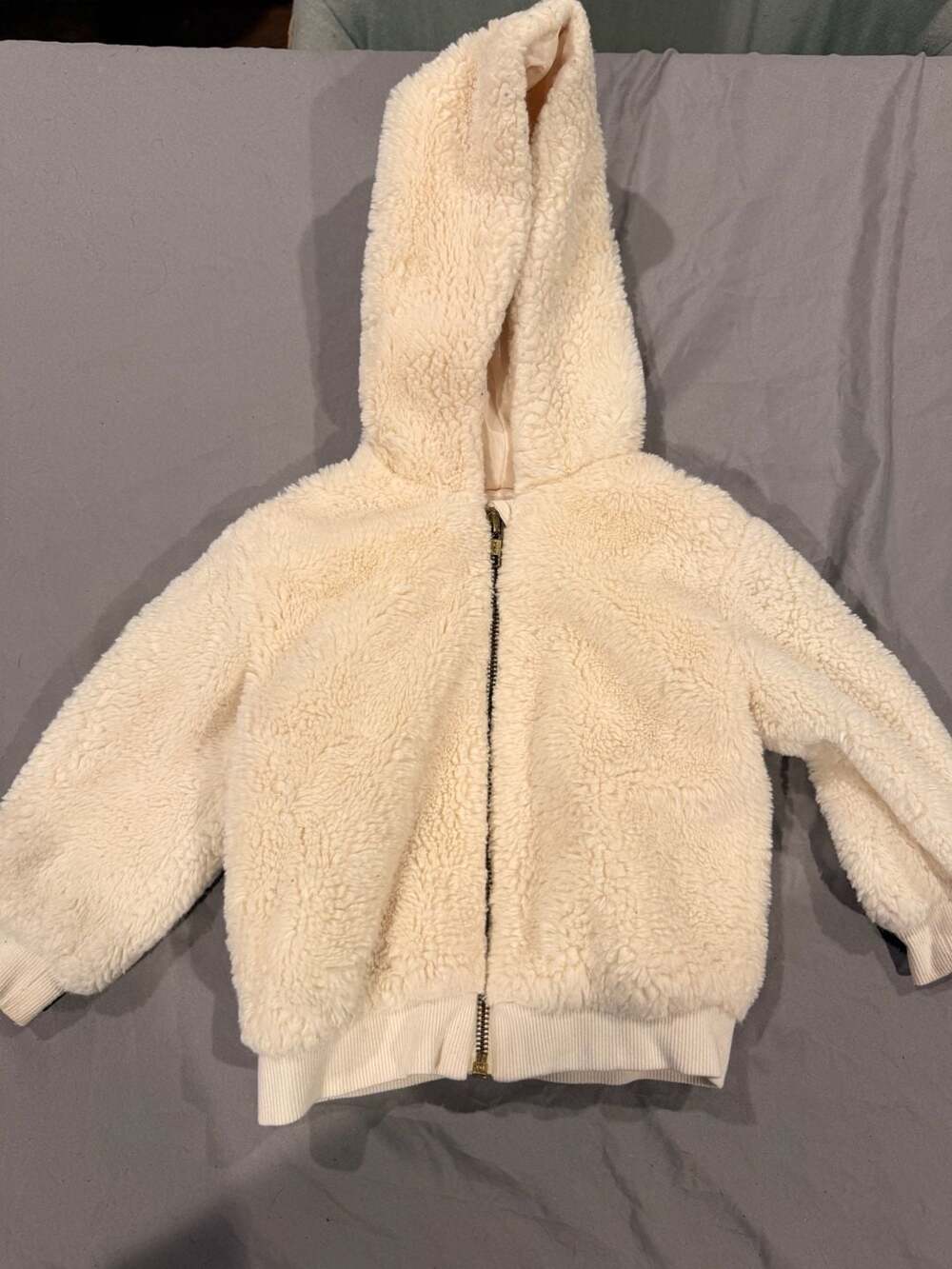 Wonder Nation Sherpa Zip Up Jacket Size 18M Cream